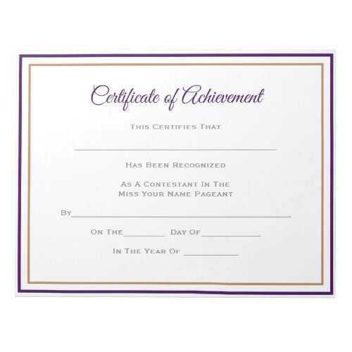 Pageant Certificates_Achievmnt Notepad