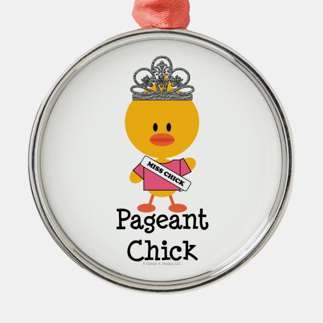 Pageant Chick Silver Ornament (Front)