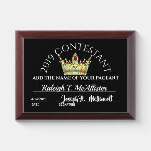 Pageant Contestant 2 Award Plaque