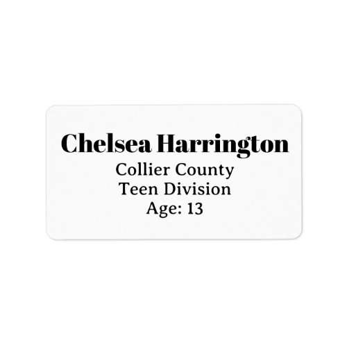 Pageant Contestant Labels - Photo Contest Prints