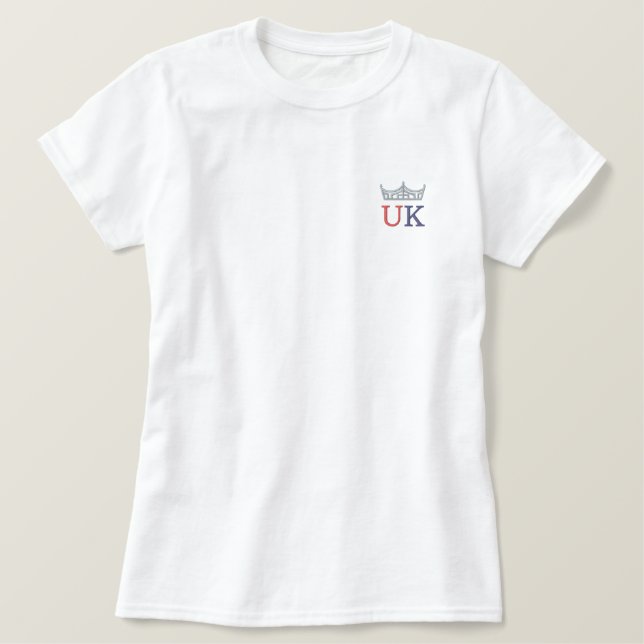 Pageant Crown Embroidered T-Shirt UK (Design Front)