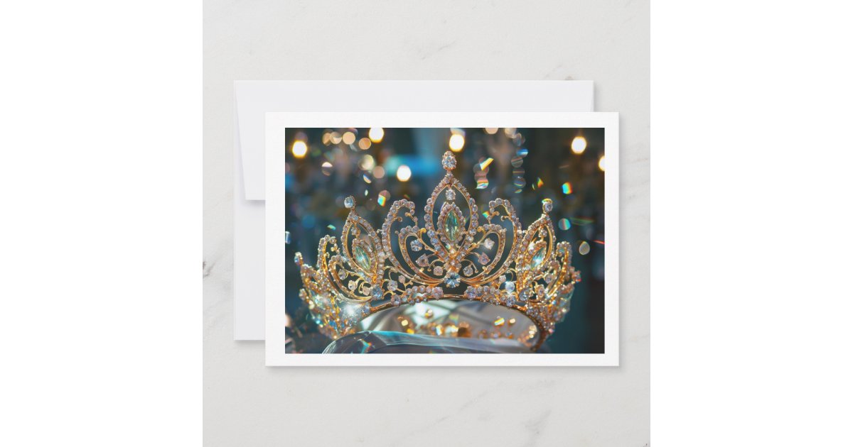 Pageant Crown Flat Note Card | Zazzle