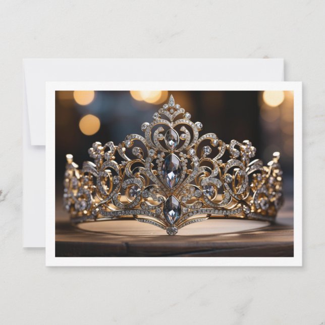 Pageant Crown Flat Note Card (Front)