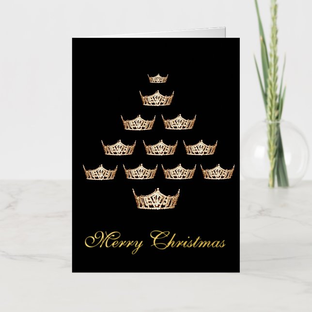 Pageant Crown Folded Foil Holiday Card (Front)
