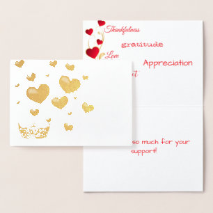 Pageant Crown & Hearts Thank You Card Gold Foil