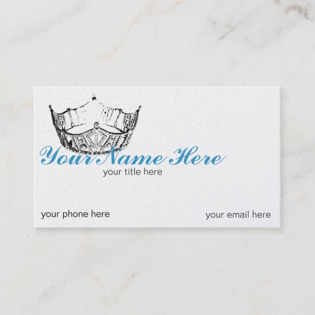 Pageant Crown Litho Customize Business Cards (Front)