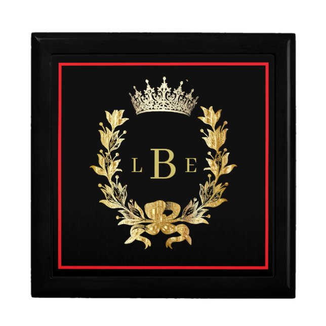 Pageant Crown Men's Women's Monogram Jewerly Box (Front)