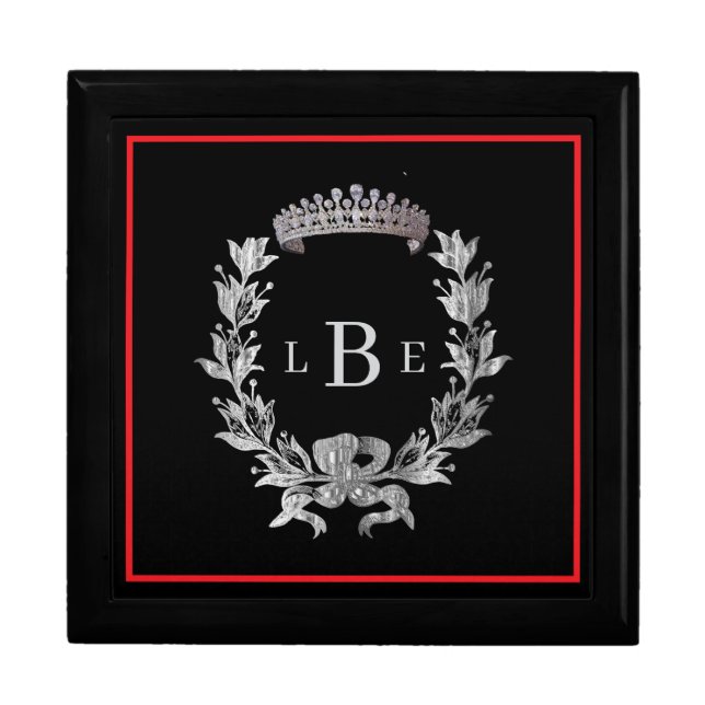 Pageant Crown Men's Women's Monogram Jewerly Box (Front)