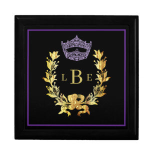 Pageant Crown Men's Women's Monogram Jewerly Box