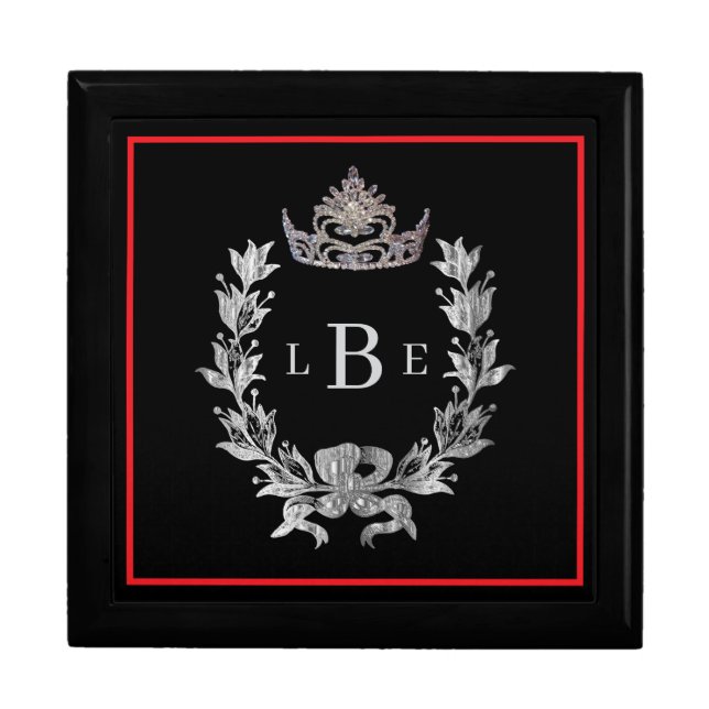 Pageant Crown Men's Women's Monogram Jewerly Box (Front)