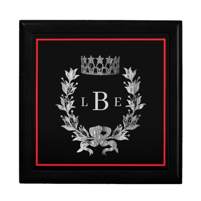 Pageant Crown Men's Women's Monogram Jewerly Box (Front)
