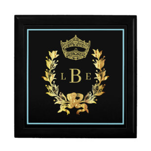 Pageant Crown Men's Women's Monogram Jewerly Box