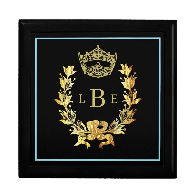Pageant Crown Men's Women's Monogram Jewerly Box (Front)