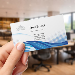 Pageant Crown Ocean Wave Business Card Clear Business Cards