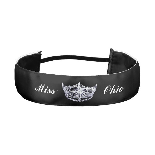 Pageant Crown Satin Wide Headband (Front)