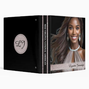 Pageant Custom Notebook Black Diamond Glitter 3 Ring Binder