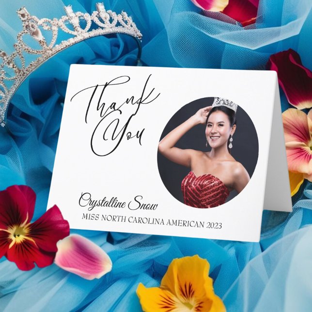 Pageant Essentials Personalized Thank You Cards (Show your gratitude with a personal thank you card for your sponsors, supporters, and pageant staff)