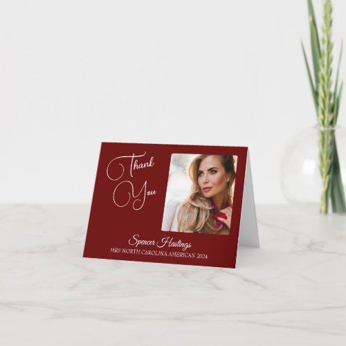 Pageant Essentials Thank You Card  Red