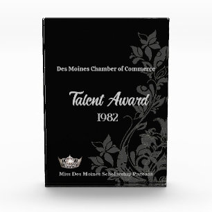 Pageant Floral Silver Crown Acrylic Award
