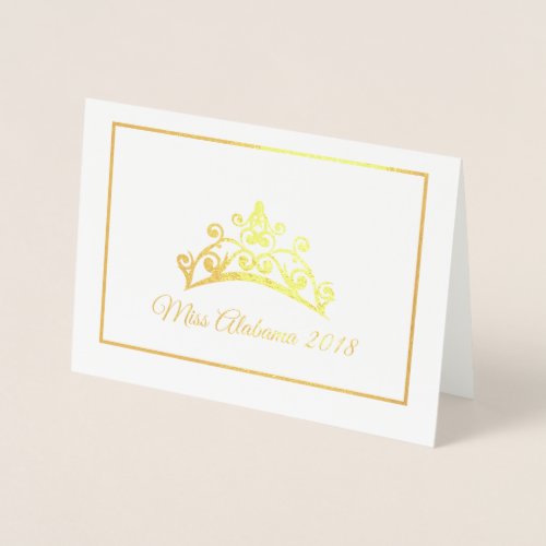 Pageant Gold Foil Tiara Note Card