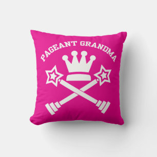 Pageant Grandma - Crown and Trophies Throw Pillow