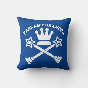 Pageant Grandpa - Crown and Trophies Throw Pillow