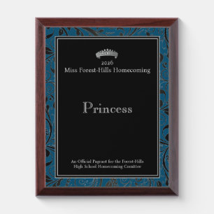 Pageant Miss Homecoming Silver Crown Award Plaque