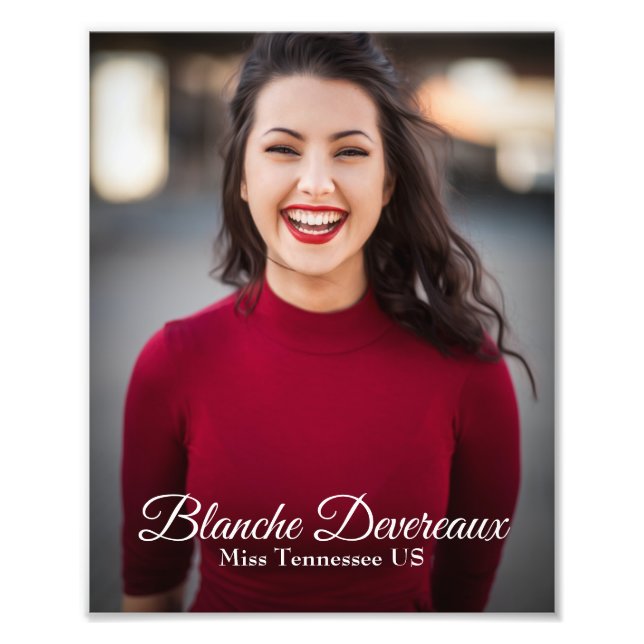 Pageant Modeling Portrait Headshot Photo Print (Front)