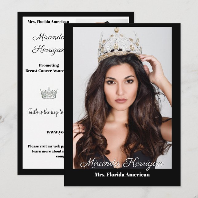 Pageant Photo Autograph Card Border Template (Front/Back)