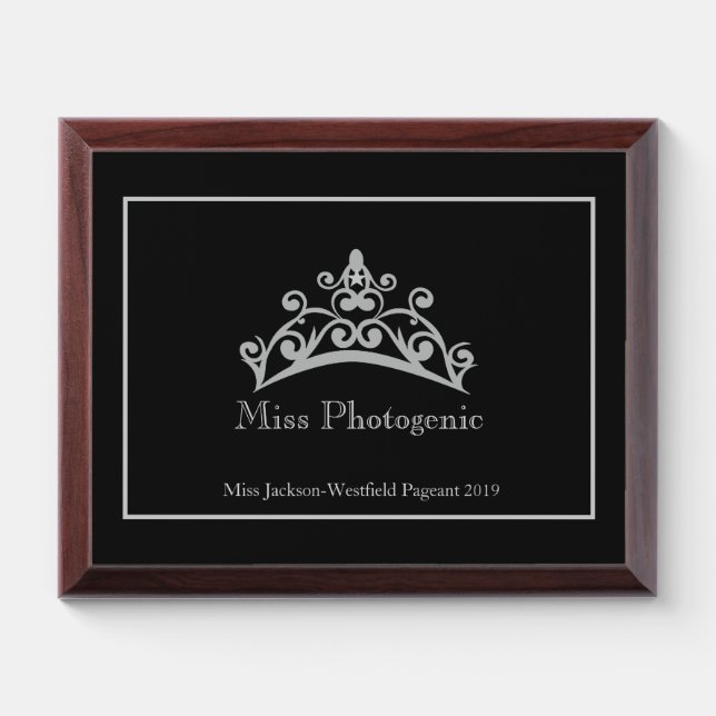 Pageant Plaque Miss USA America Silver Crown Tiara (Horizontal)