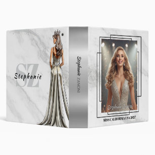 Pageant Portrait Notebook Crowned Queen Marble 3 Ring Binder