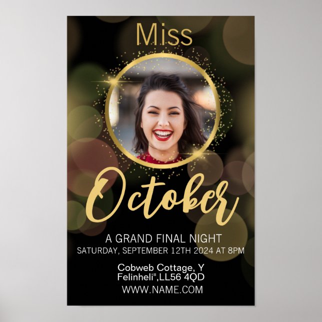 pageant  poster class invite, work birthday (Front)