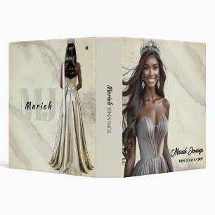 Pageant Prep Notebook Marble Sand Cutout 3 Ring Binder