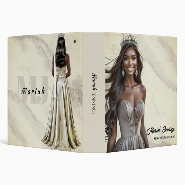 Pageant Prep Notebook Marble Sand Cutout  3 Ring Binder (Background)