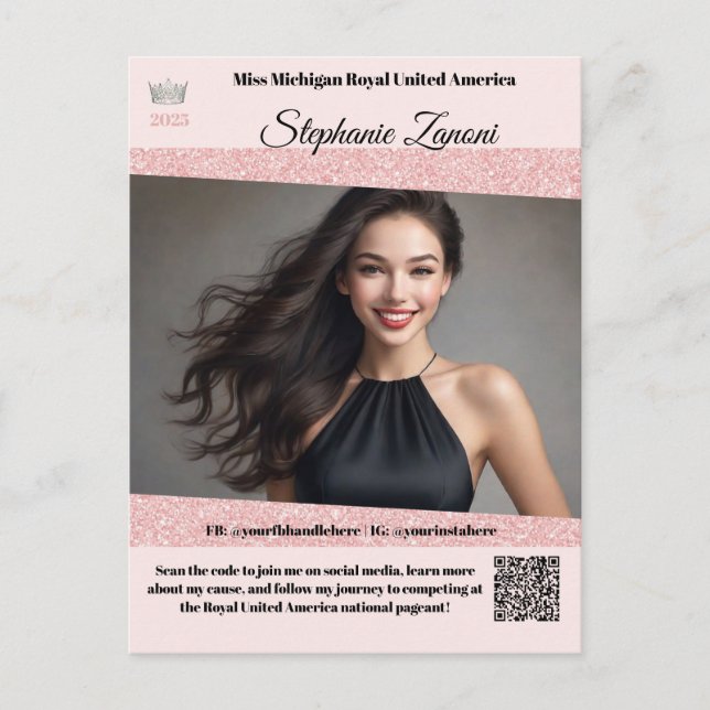 Pageant Promo Autograph Card | QR Code (Front)