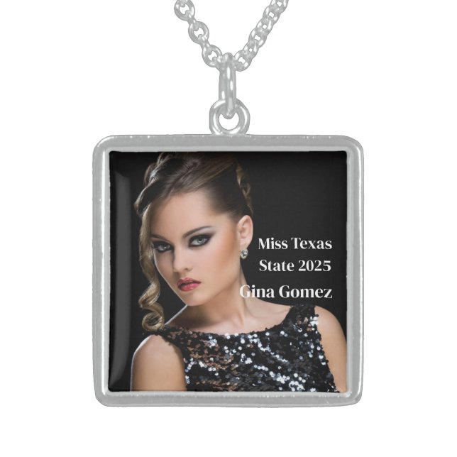 Pageant Queen Sterling Silver Necklace (Front)