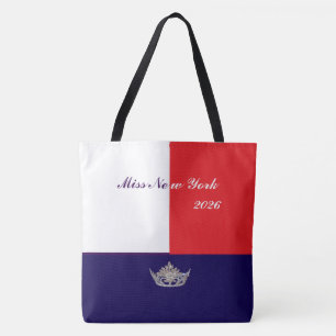 Pageant Silver Crown Tote Bag-Large Red white blue