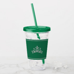 Pageant Silver Tiara Crown Acrylic Tumblers