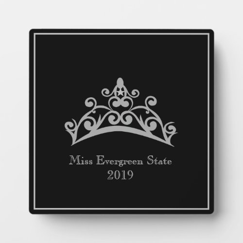 Pageant Silver Tiara Crown Titleholders Plaque