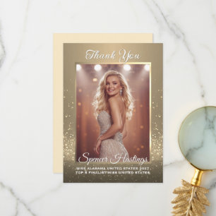 Pageant Sponsor Gold Border Thank You Card
