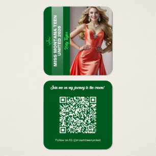 Pageant Titleholder Profile Card Color Pop Green