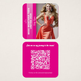 Pageant Titleholder Profile Card | Color Pop Pink