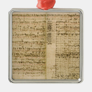 Pages from Score of the 'The Art of the Fugue' Metal Ornament