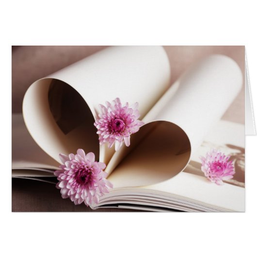 Pages of a Book Made into a Heart Shape Cards (Front Horizontal)