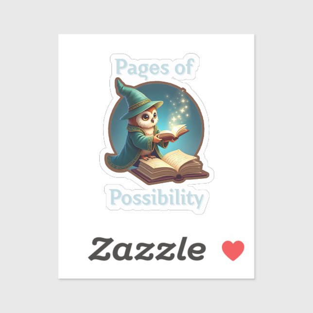 Pages of Possibility - Cute Wizard Owl Sticker (Sheet)