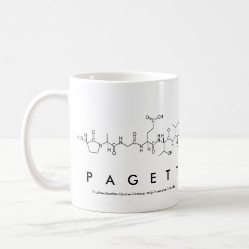 Pagett peptide name mug