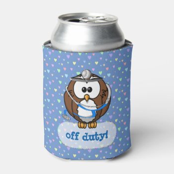 Paging Doc Owl Can Cooler by just_owls at Zazzle