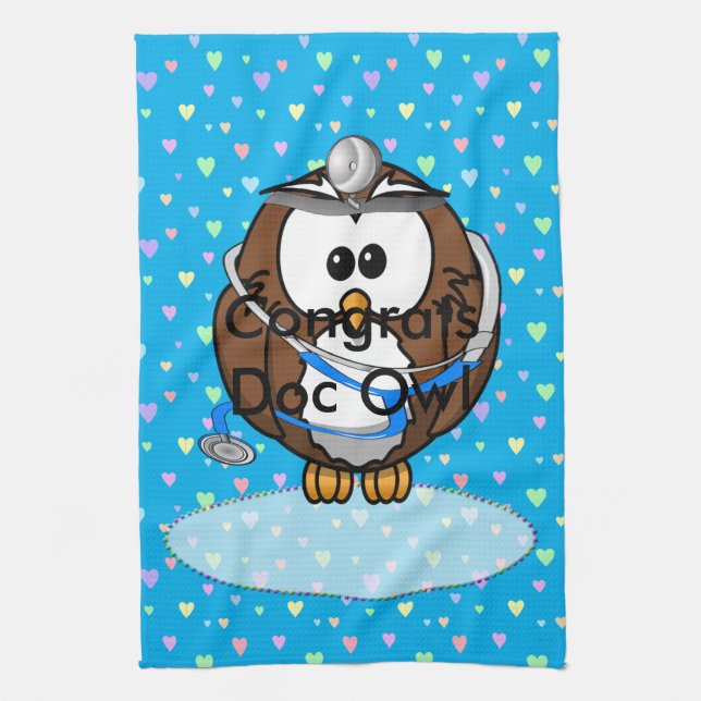 paging Doc Owl Kitchen Towel (Vertical)