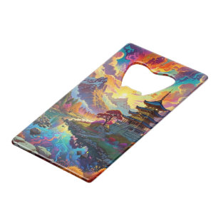 Pagoda and Coloured Landscape Credit Card Bottle Opener