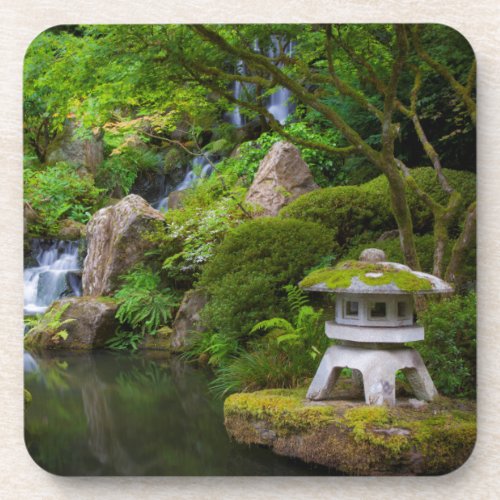 Pagoda and Pond in the Japanese Garden Coaster